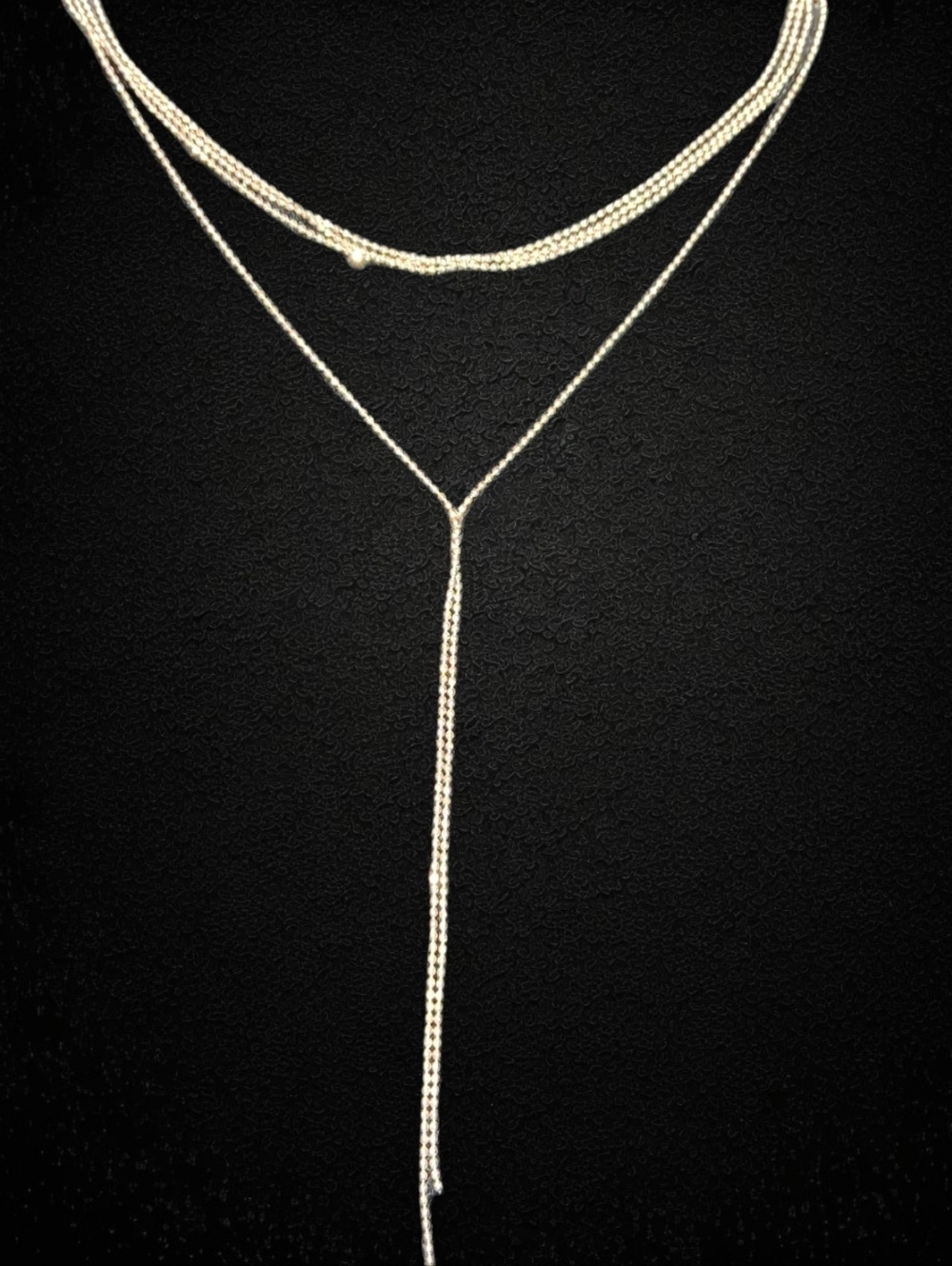 8OR Layering Choker Y or Lariat Look Rose Gold Sparkly Sleek Layer Chain